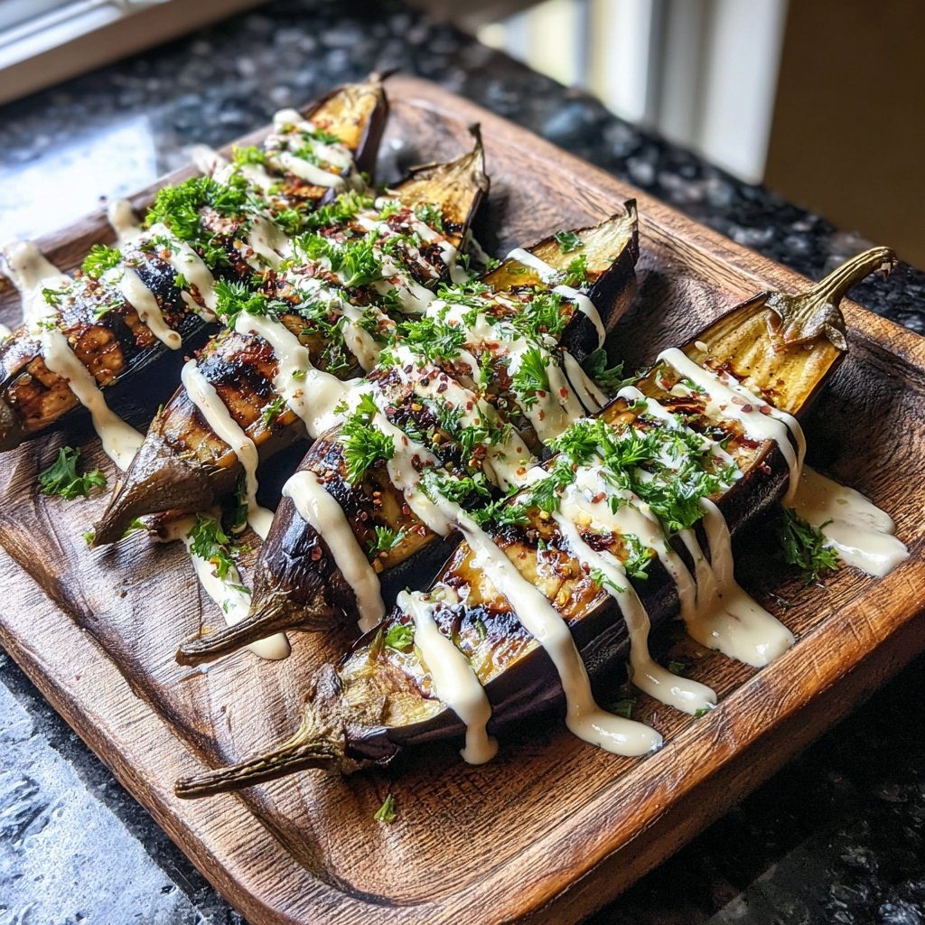Gegrillte Auberginen Mit Tahini