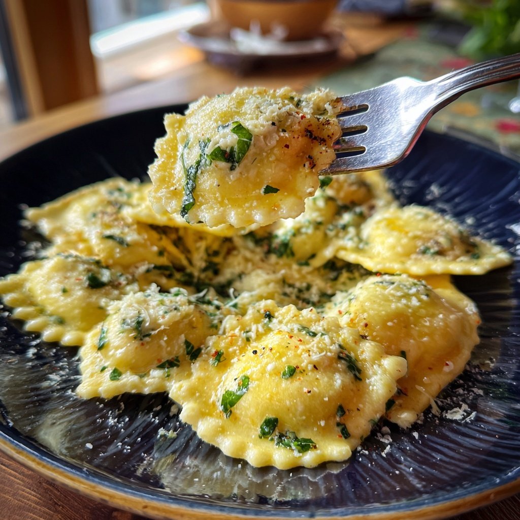 Herzförmige Ravioli mit Ricottafüllung