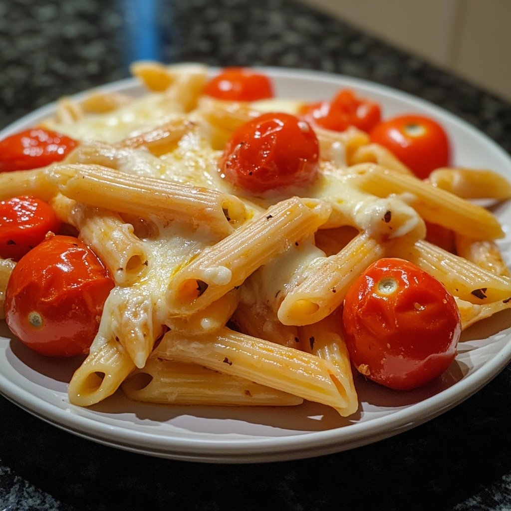 Penne mit Tomaten und Mozzarella