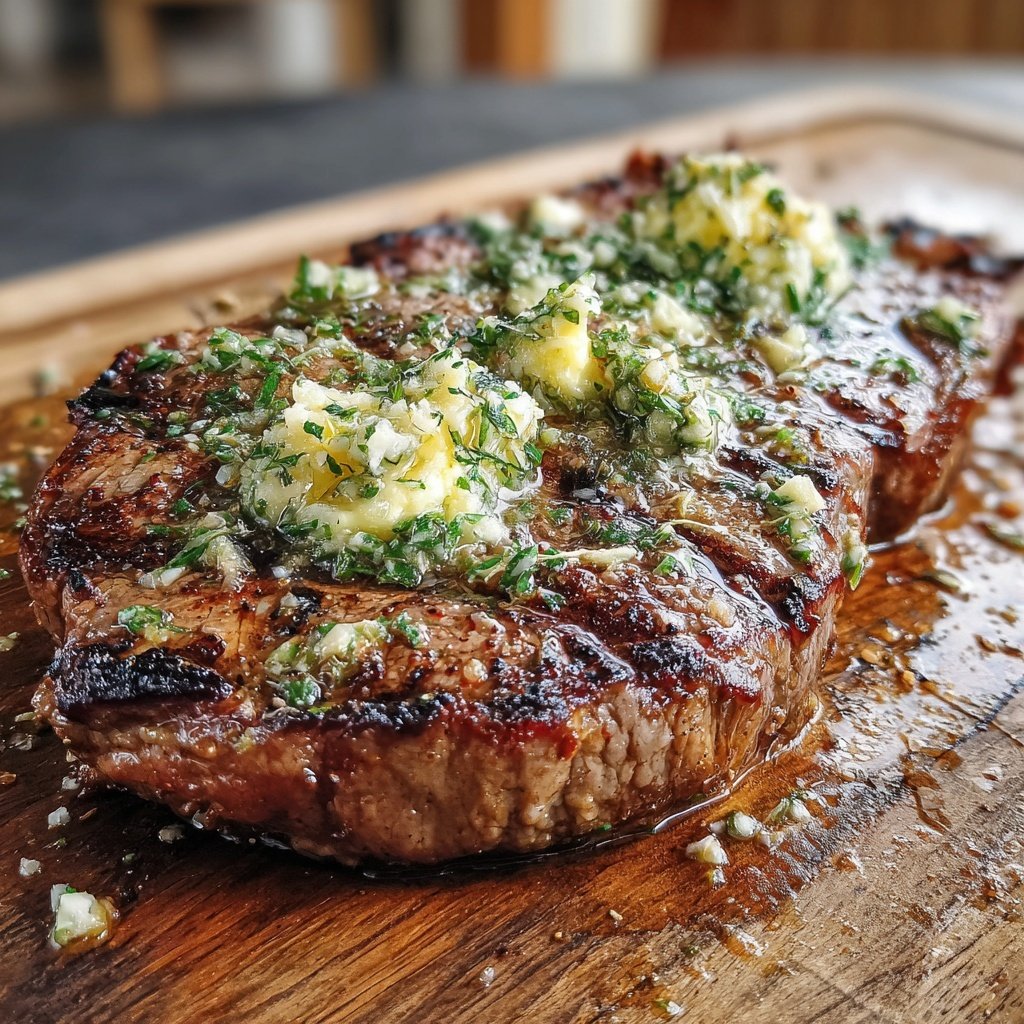 Gegrilltes Rumpsteak Mit Knoblauchbutter