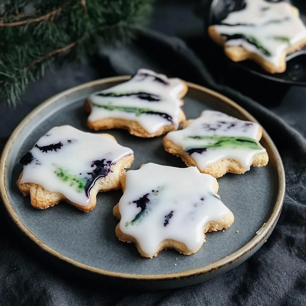 Marmor-Kekse mit Eiweißspritzglasur