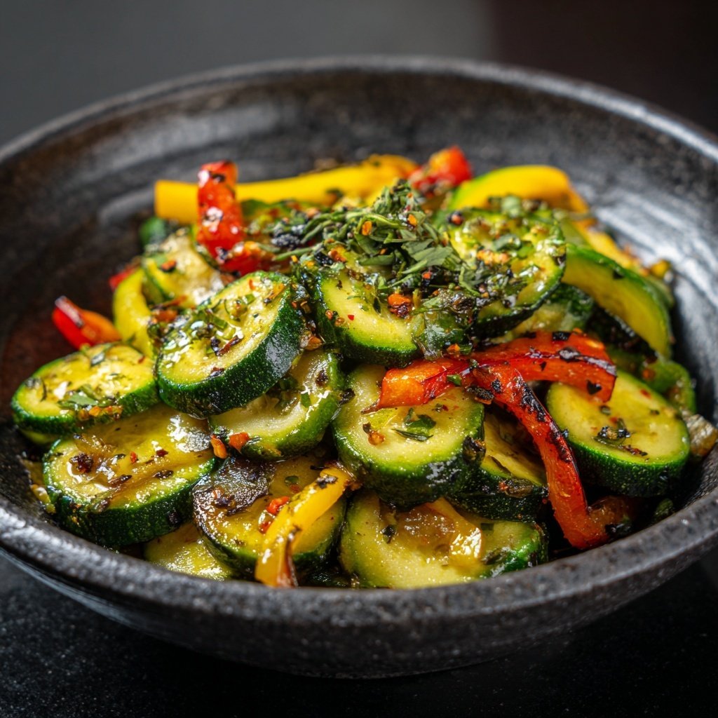 Kalorienarme Zucchini Pfanne