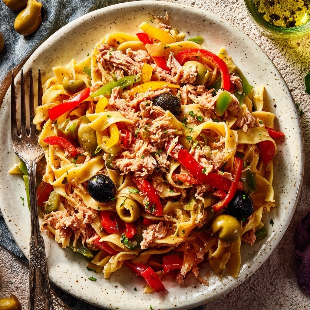 Mediterraner Nudelsalat Mit Thunfisch