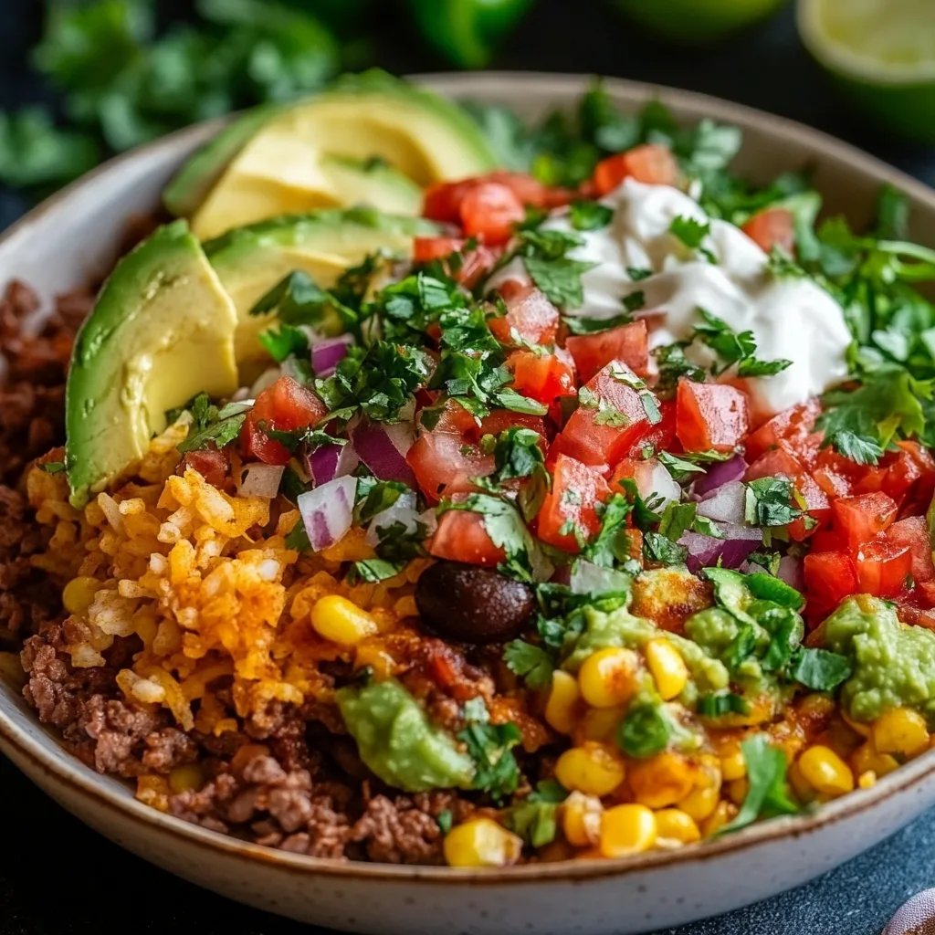 Einfache Taco-Reis-Schüssel