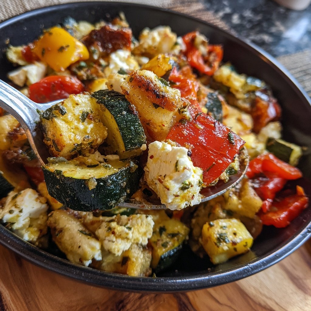 Gesund & Leicht Mediterrane Gemüsepfanne mit Feta