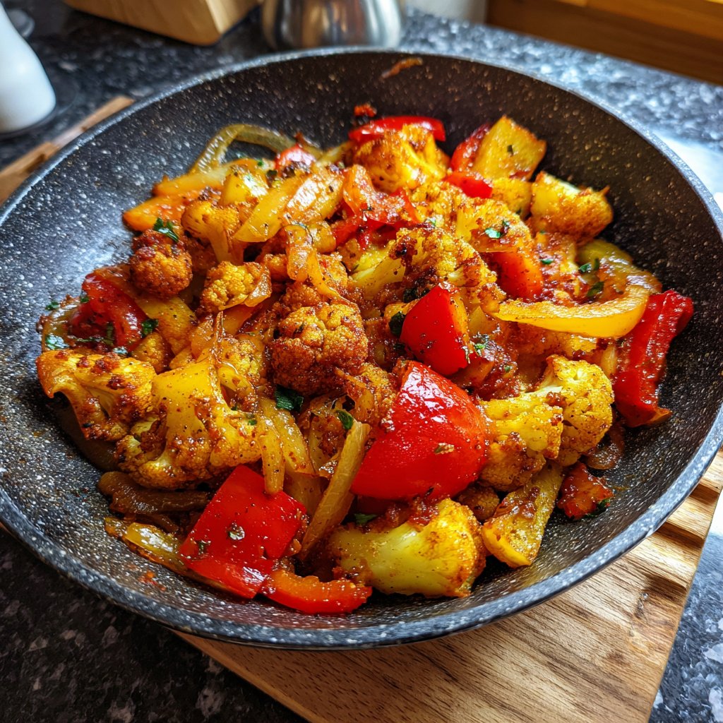 Blumenkohl Pfanne Mit Paprika